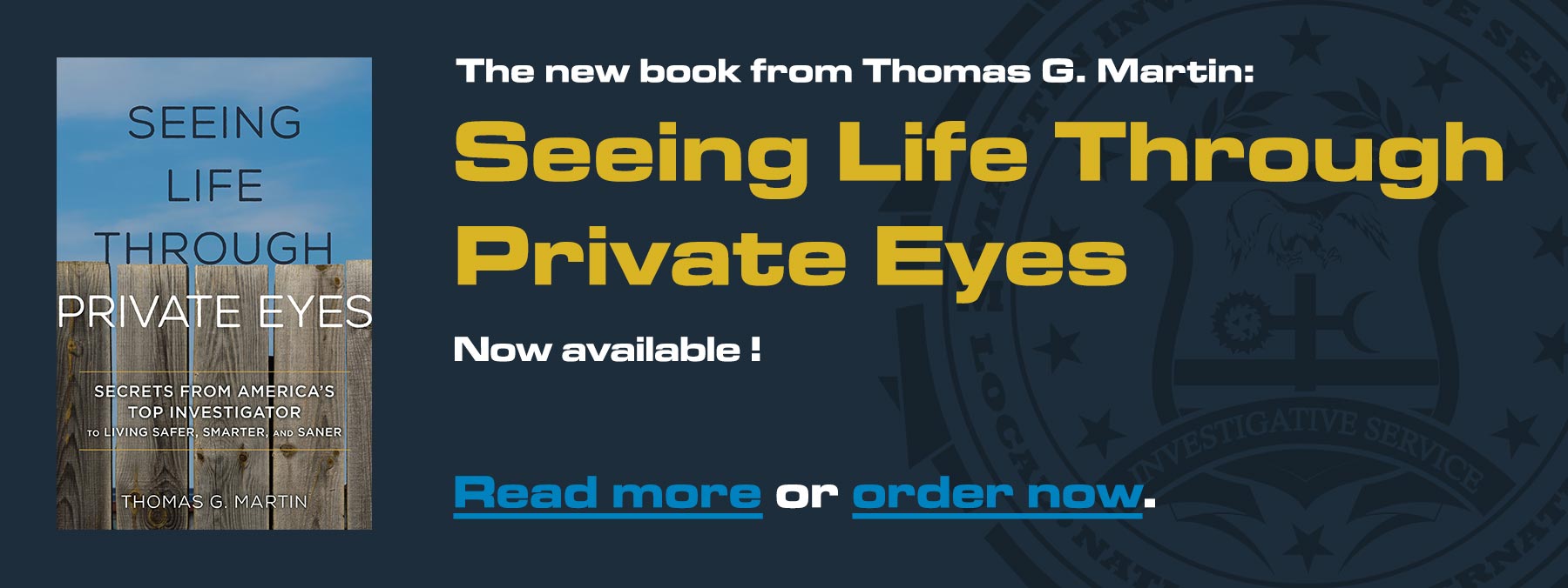 Seeing Life Through Private Eyes: The new book by Thomas G. Martin, is not available. Read more or order now.